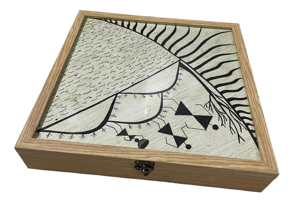 Wooden Jewellery Box for Storage Warli Art Design
