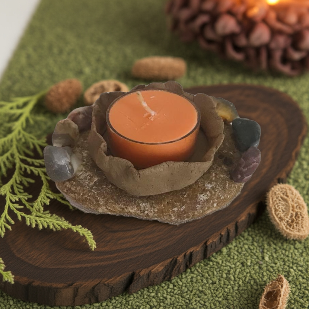 Handcrafted tealight candle holder