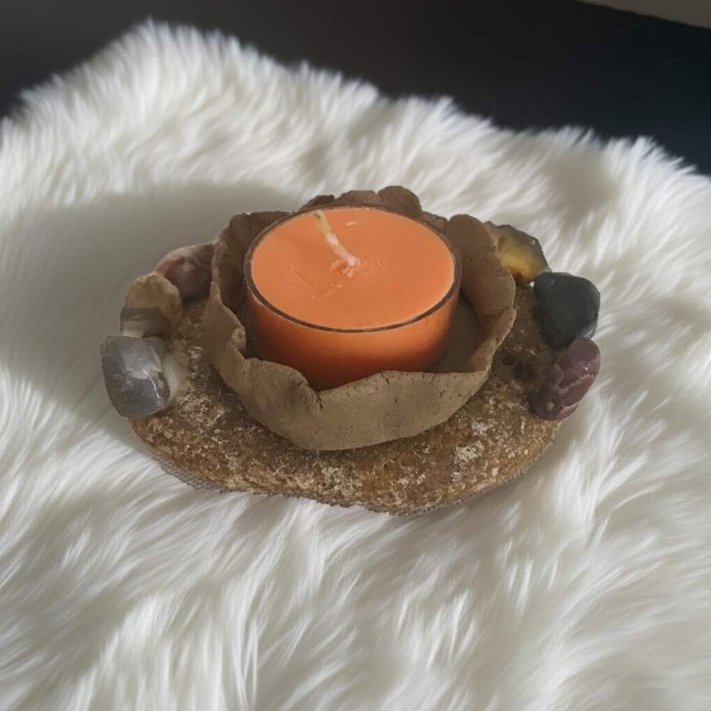 Handcrafted tealight candle holder
