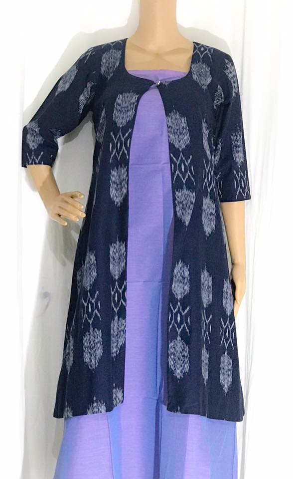 Double Ikkat Long Jacket