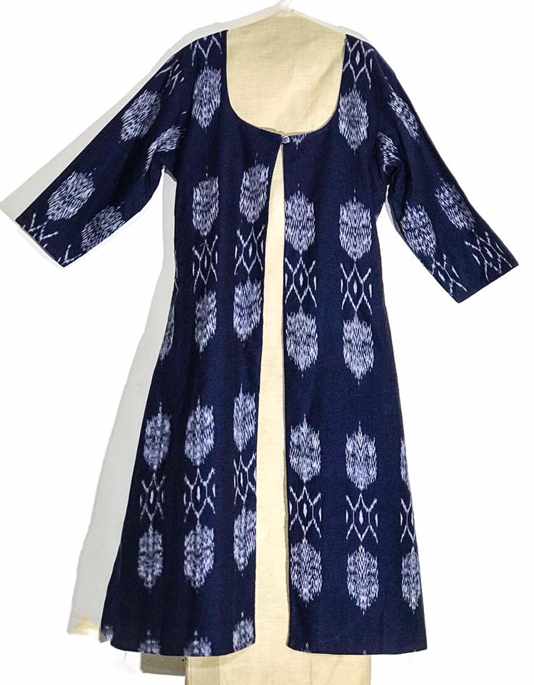 Double Ikkat Long Jacket