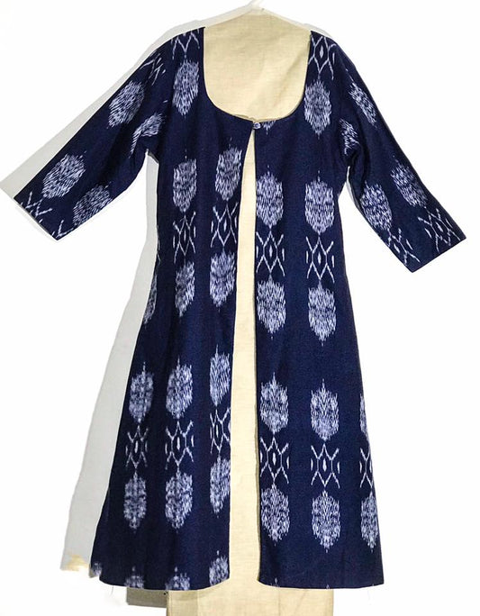 Double Ikkat Long Jacket