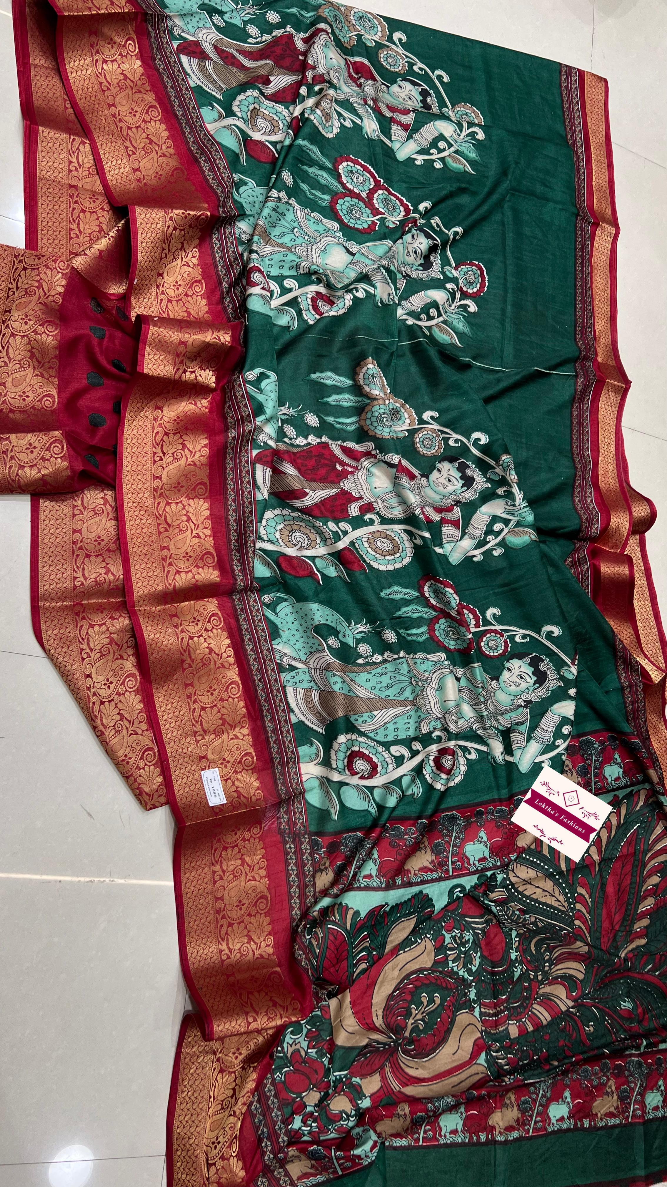 Kalamkari soft silk saree