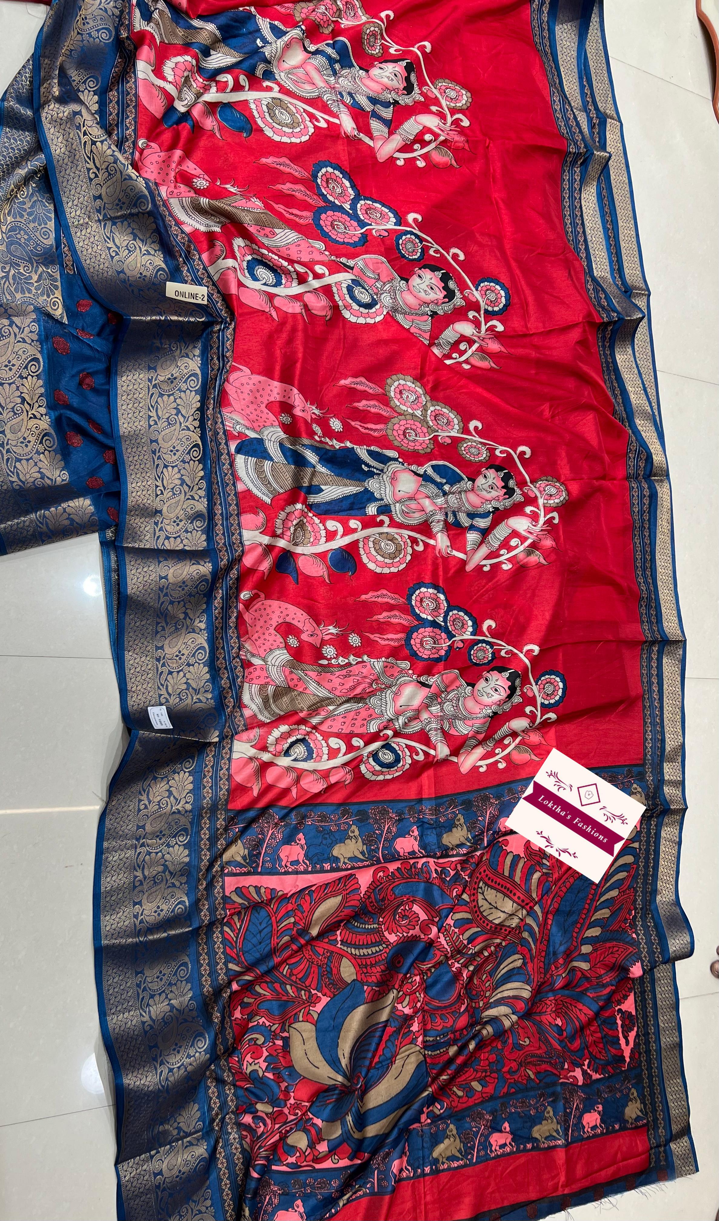Kalamkari soft silk saree
