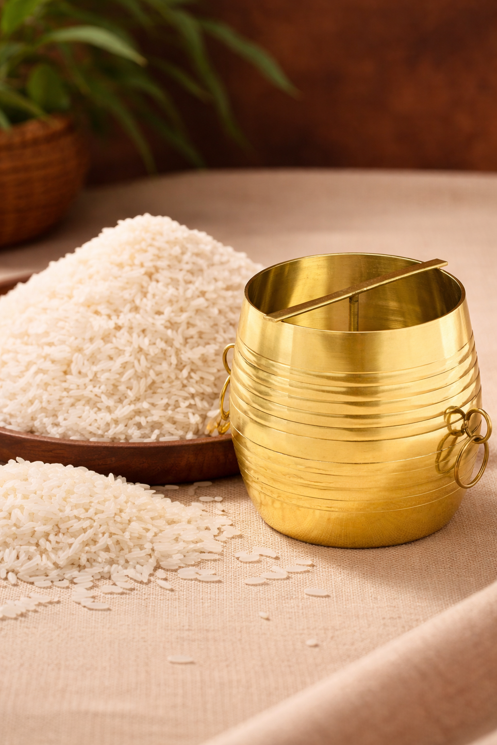 Kerala brass rice vessel