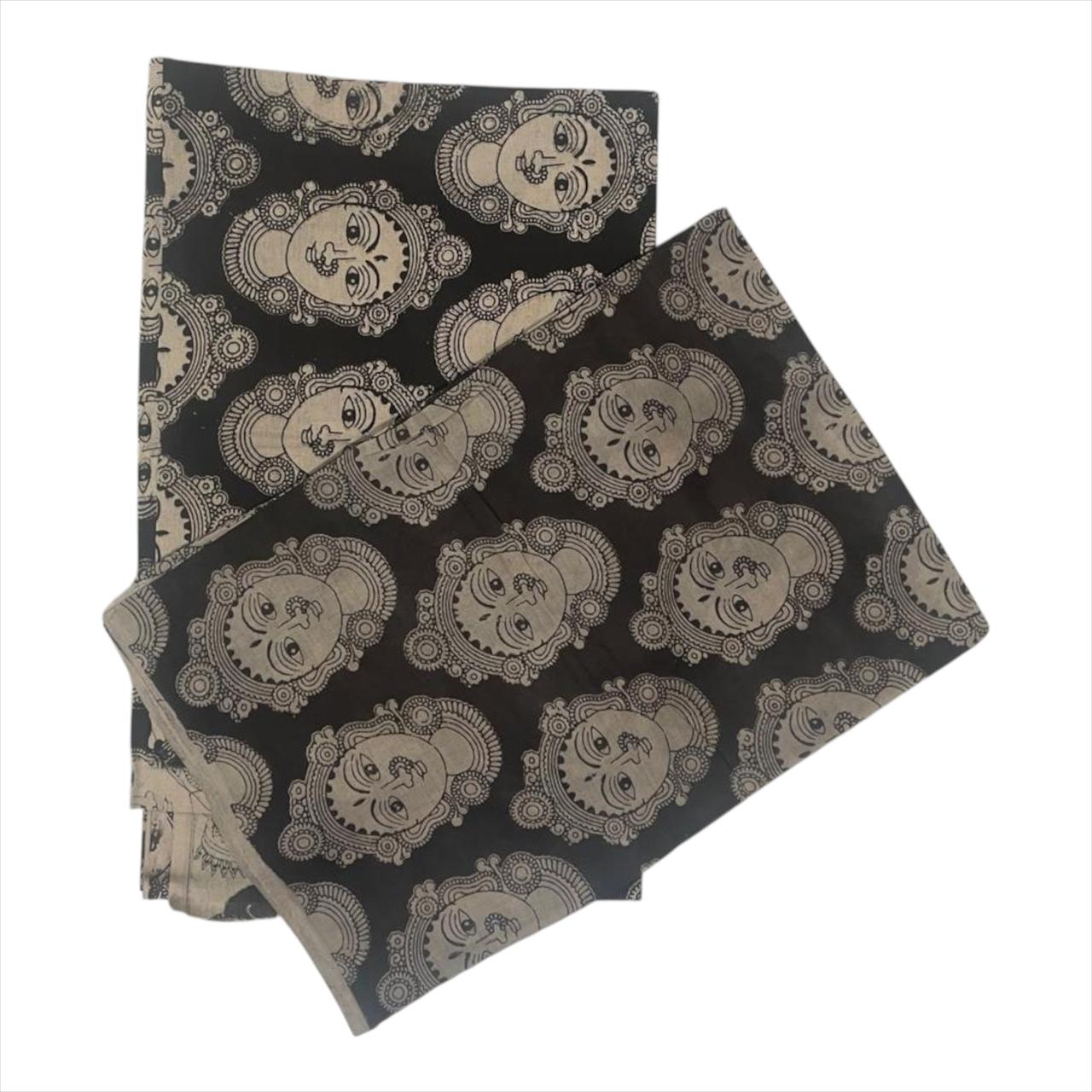 Kalamkari face print bottom and dupatta