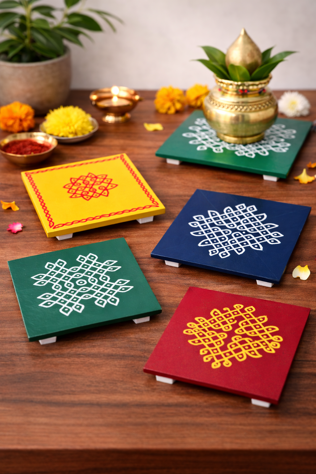 POOJA CHOWKI SET OF 4