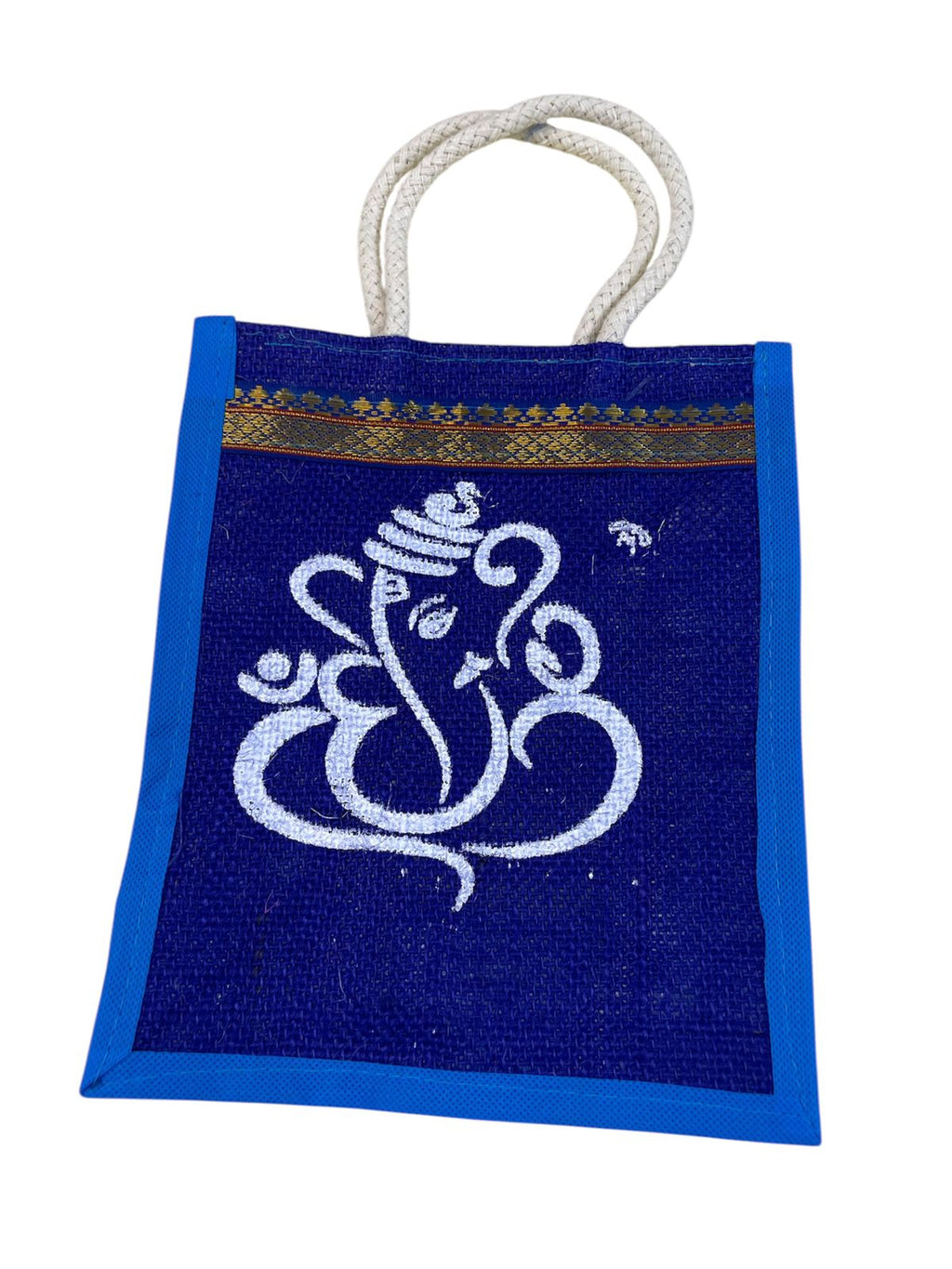 Kolam Print Jute Bag