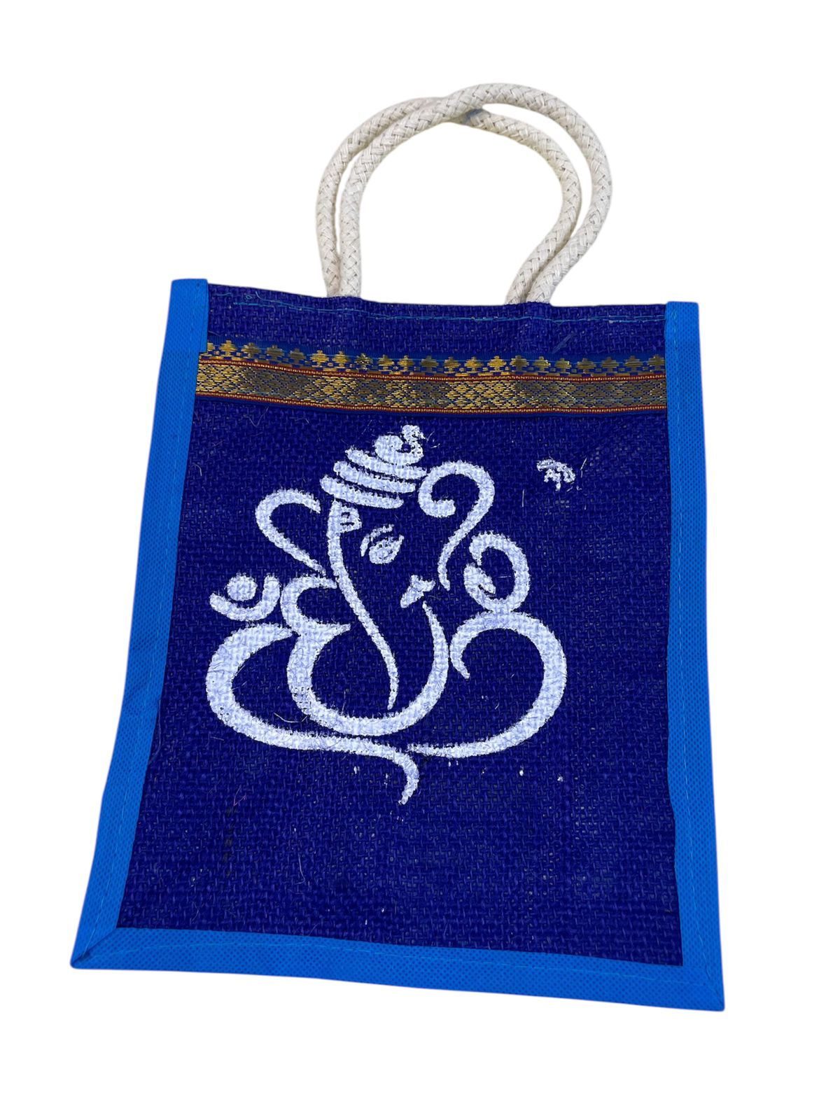 Kolam Print Jute Bag