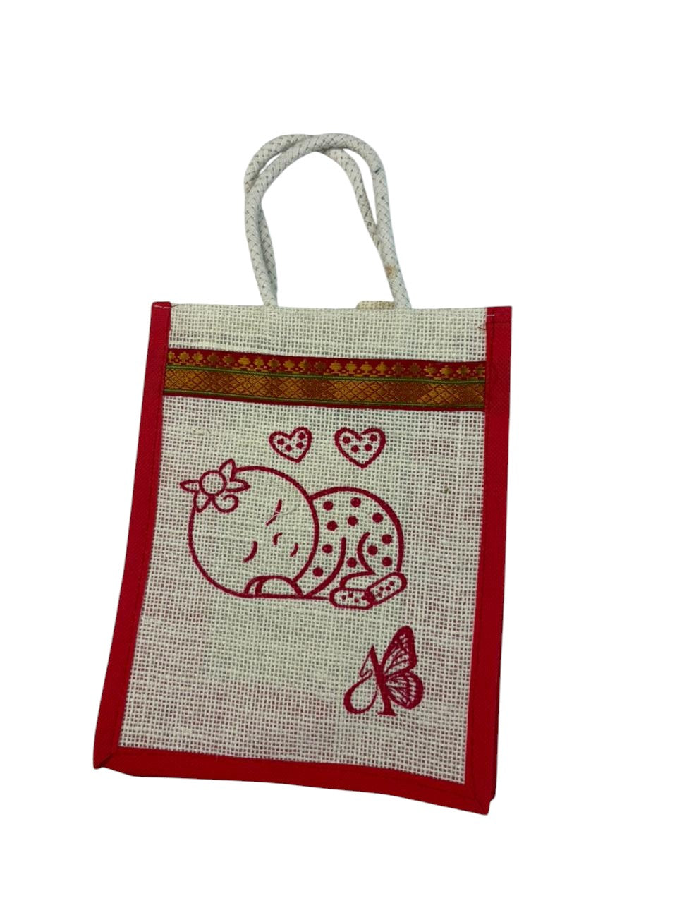 Baby Shower or Cradle Ceremony Theme Jute Bags in assorted colours