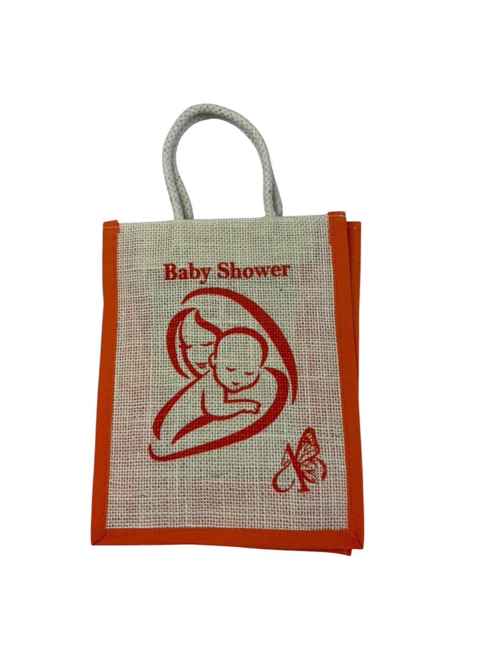 Baby Shower or Cradle Ceremony Theme Jute Bags in assorted colours