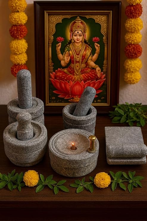 Traditional Stone Gowramma Set – Housewarming Lakshmi Pooja Set