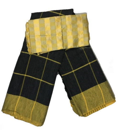 Pure Handloom Linen Saree with Jacquard weave blouse