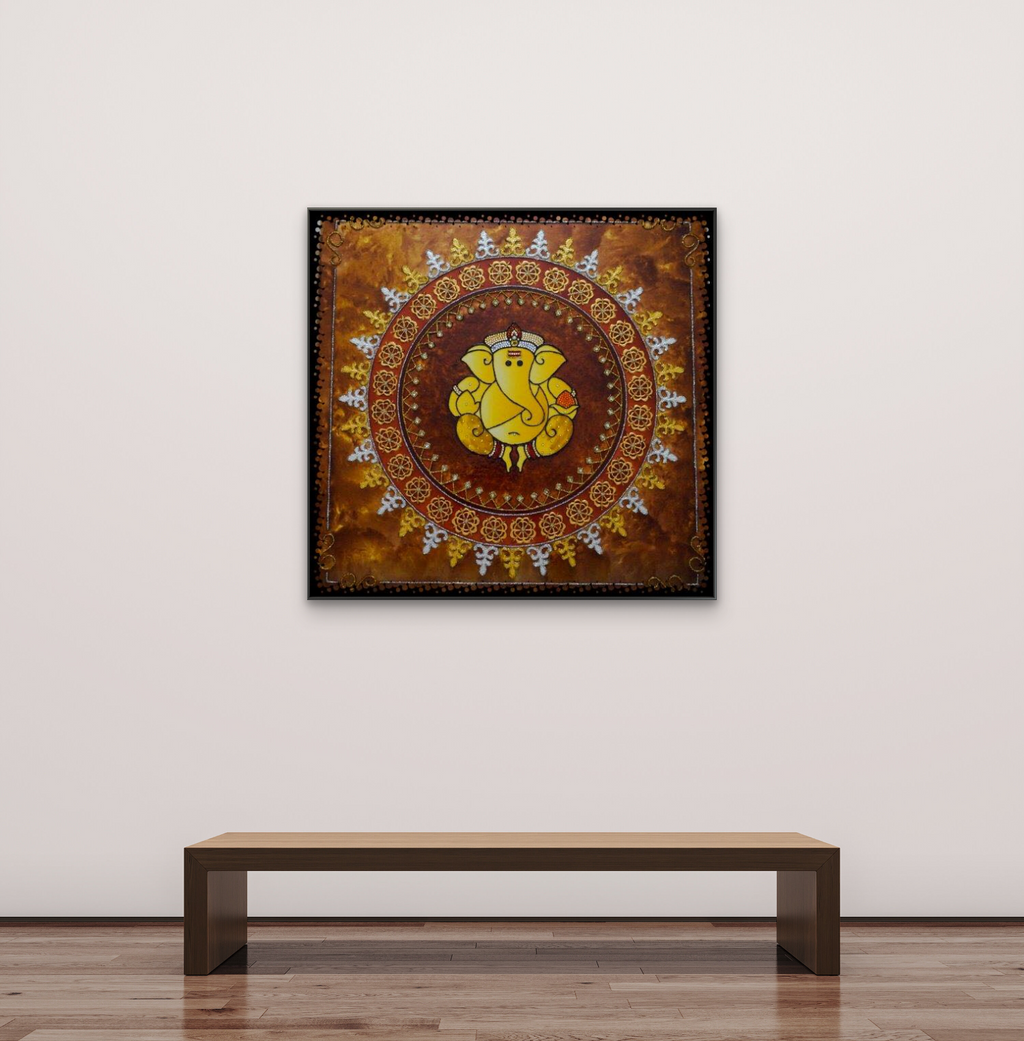 Lord Ganesha Glass Painting