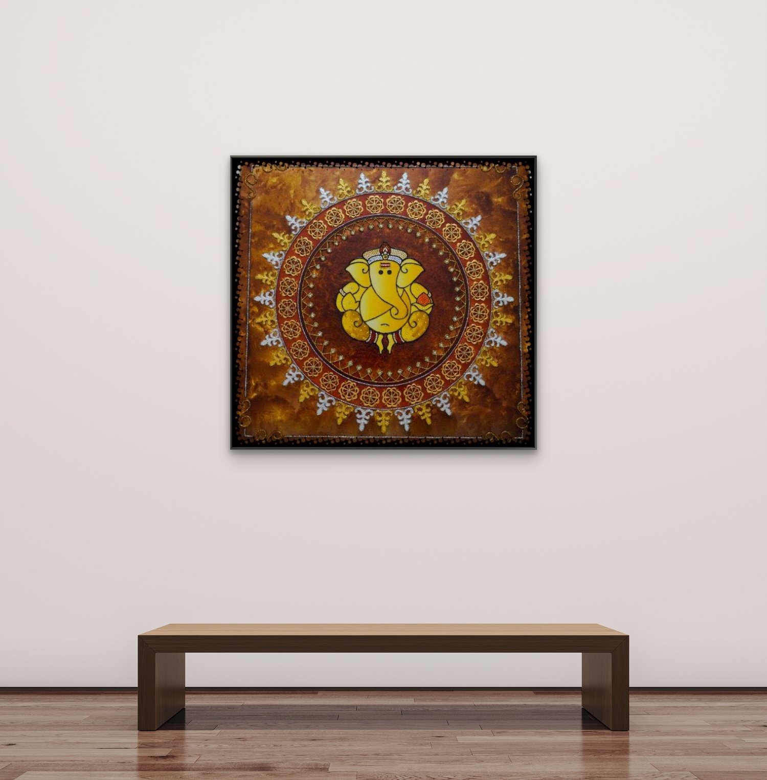 Lord Ganesha Glass Painting