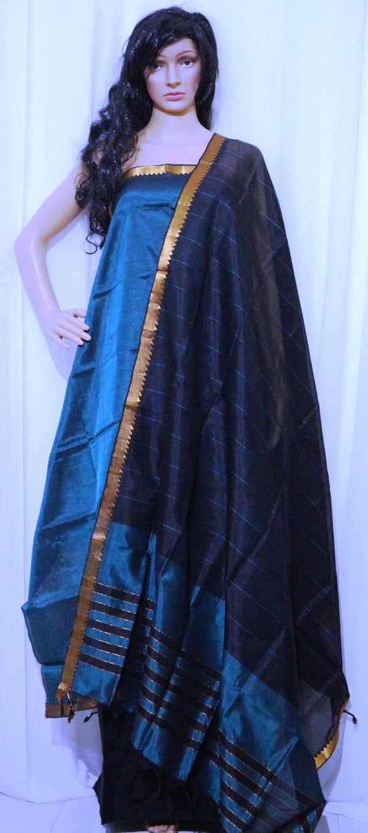 Mangalagiri silk 3 pc unstitched dress material