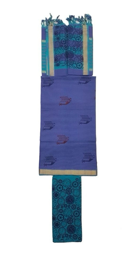 Mangalagiri cotton dress material 3 pc