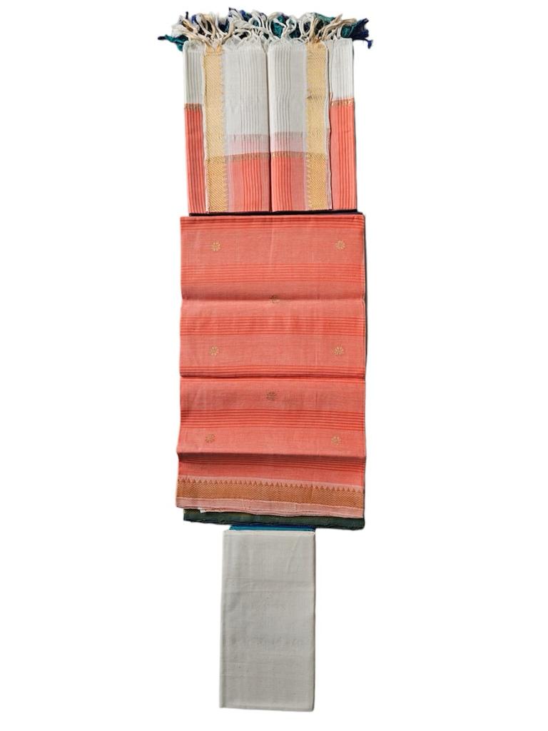 Pure handloom mangalagiri silk 3 pc unstitched dress material