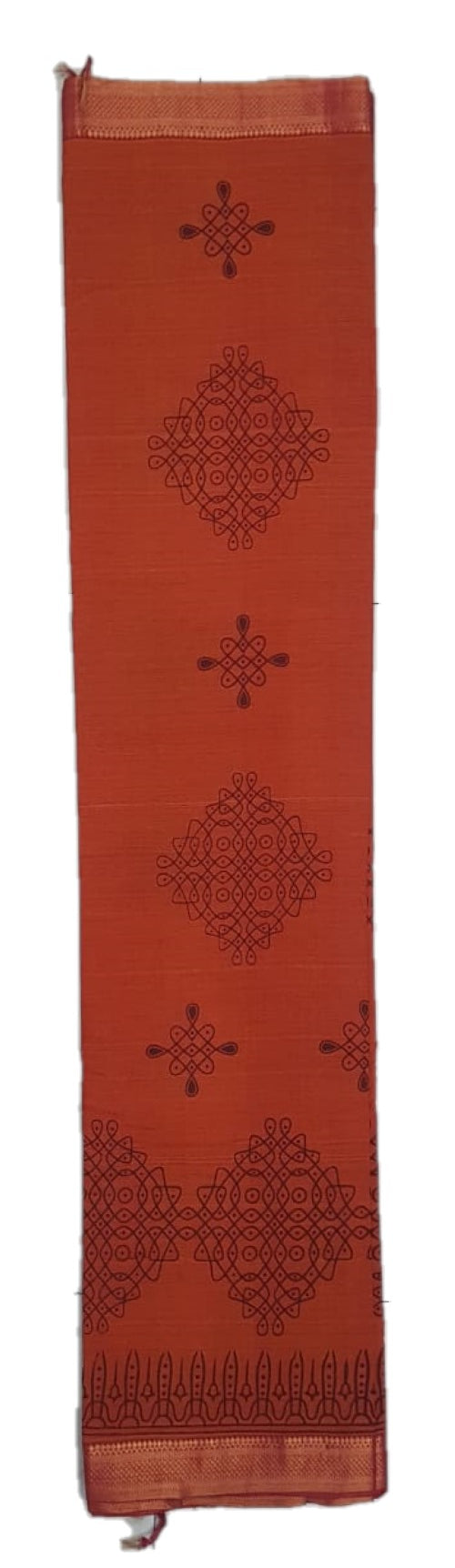 Mangalagiri printed cotton saree with zari