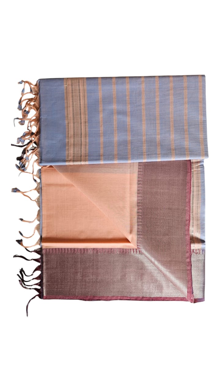 Mangalagiri cotton saree with banarasi border