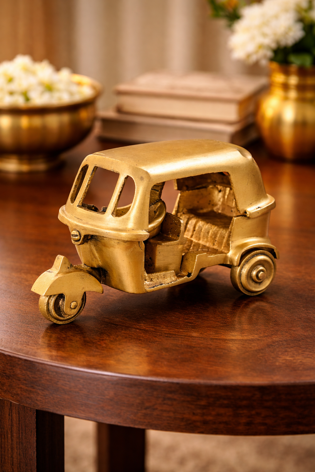 Pure brass miniature autorickshaw