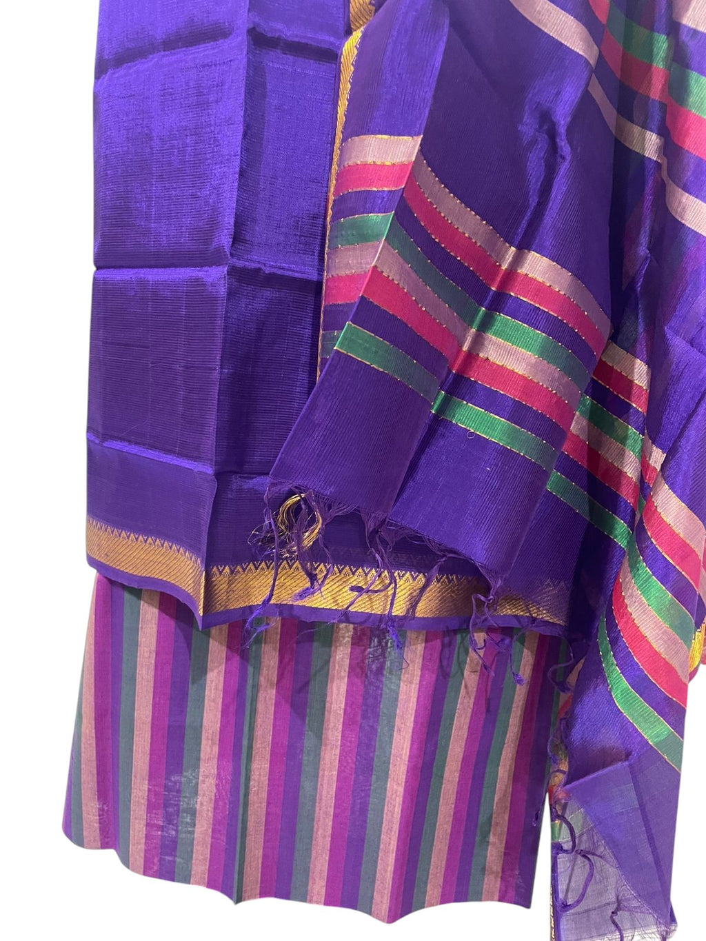 Mangalagiri silk unstitched 3 pc dress material