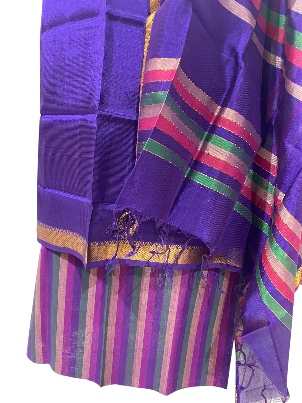 Mangalagiri silk unstitched 3 pc dress material