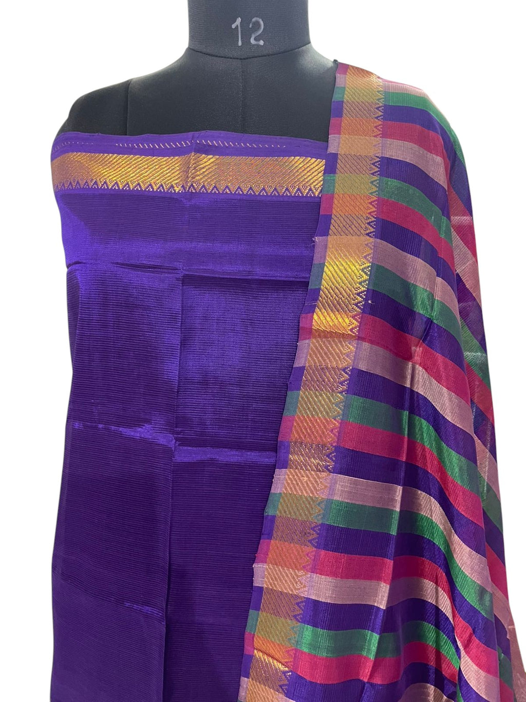 Mangalagiri silk unstitched 3 pc dress material