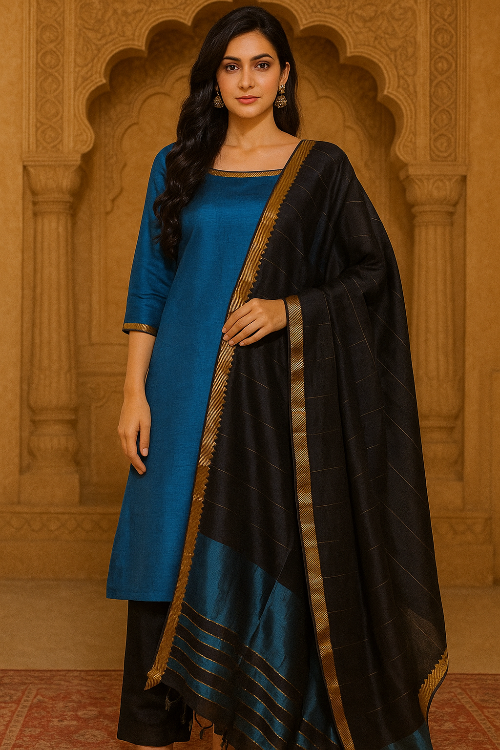 Mangalagiri silk 3 pc unstitched dress material