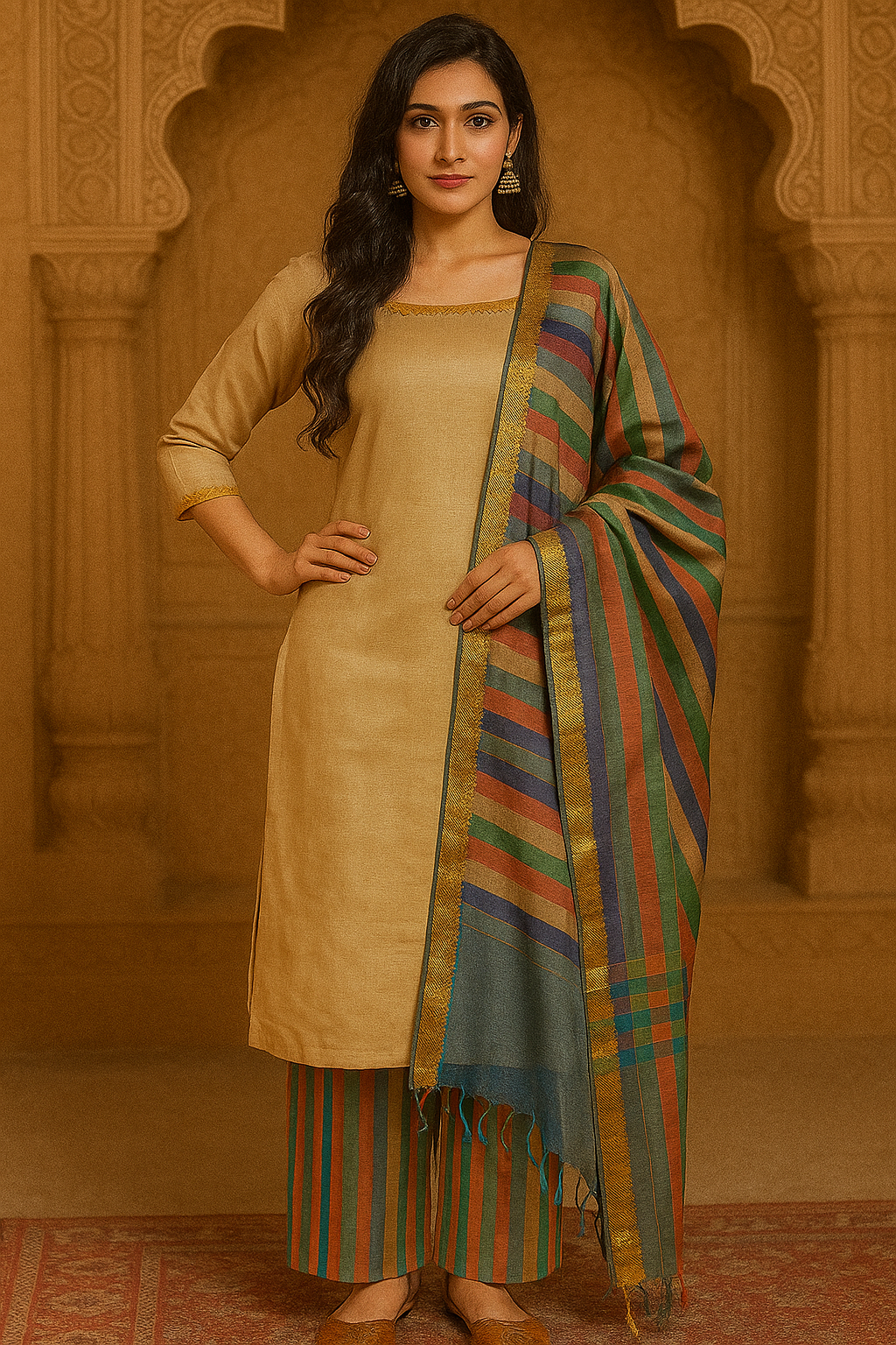 Mangalagiri silk unstitched 3 pc dress material