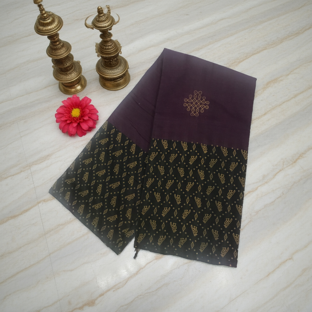 Mangalagiri printed cotton saree