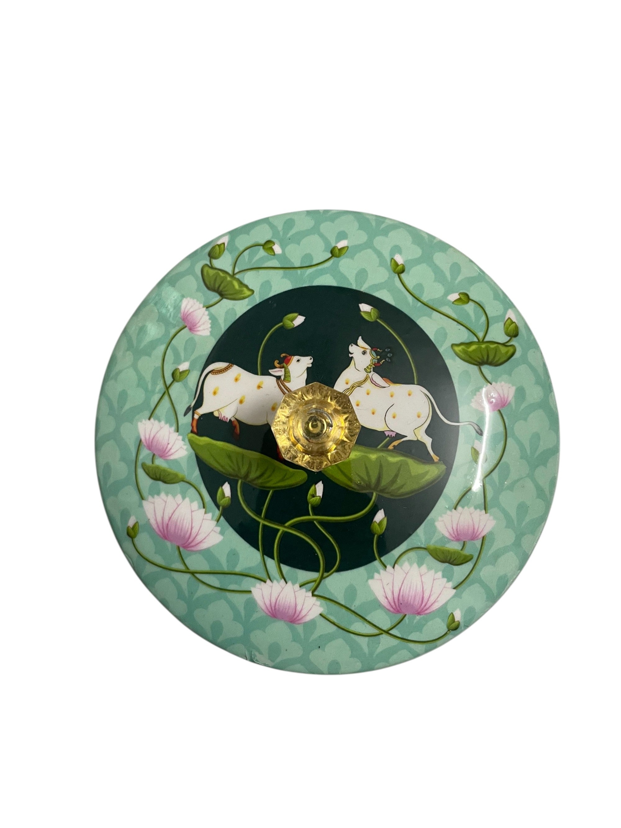 Pichwai design dry fruit jar for Return gifting and personal use