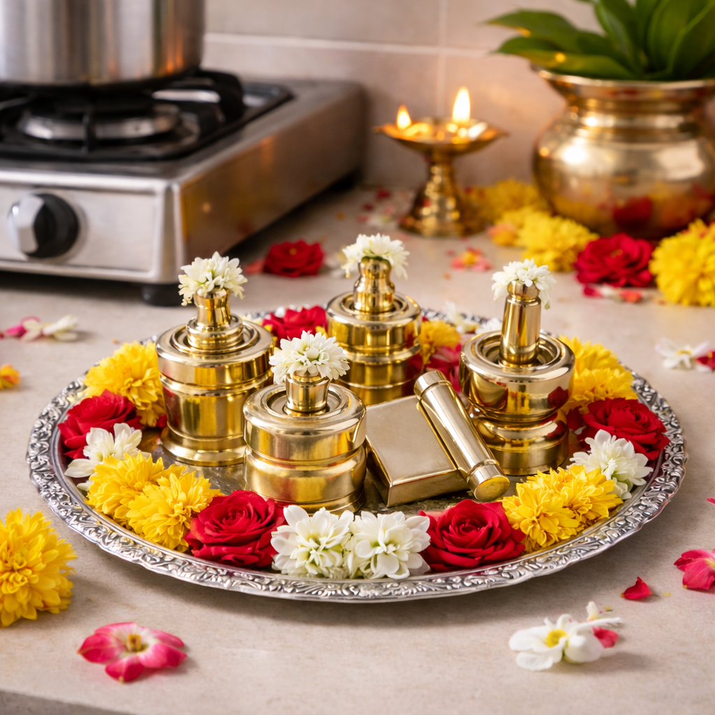 Brass Gowramma set haldi kumkum pooja set for return gifts India
