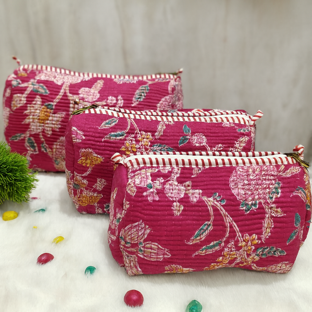 Bagru print handpurse combo in yellow