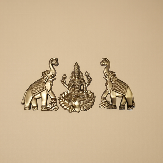 Lakshmi Devi brass wall hanging