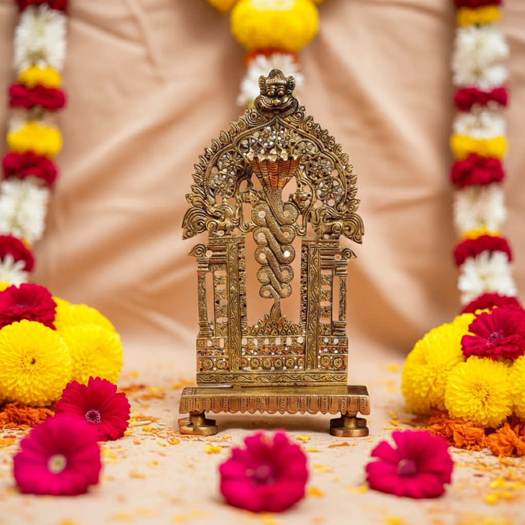 Pure Brass Naga Throne for pooja room Decor item