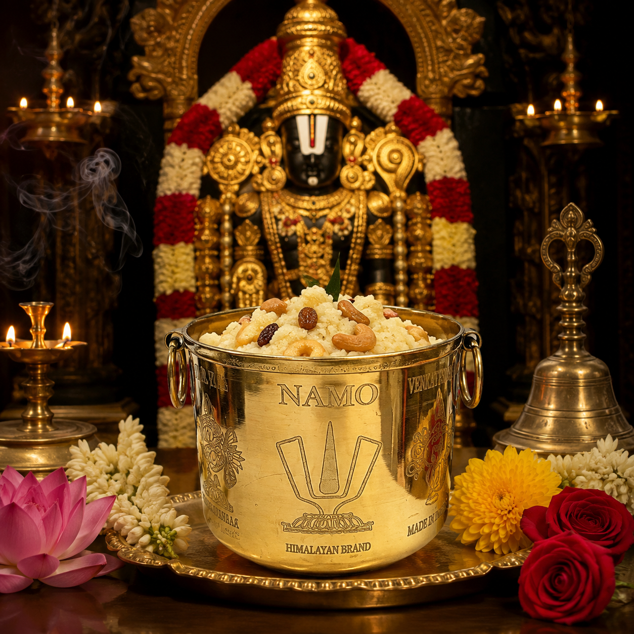 Pure Brass Gangalam Bowl | Traditional Pooja Prasadam Bowl | Kria Arts