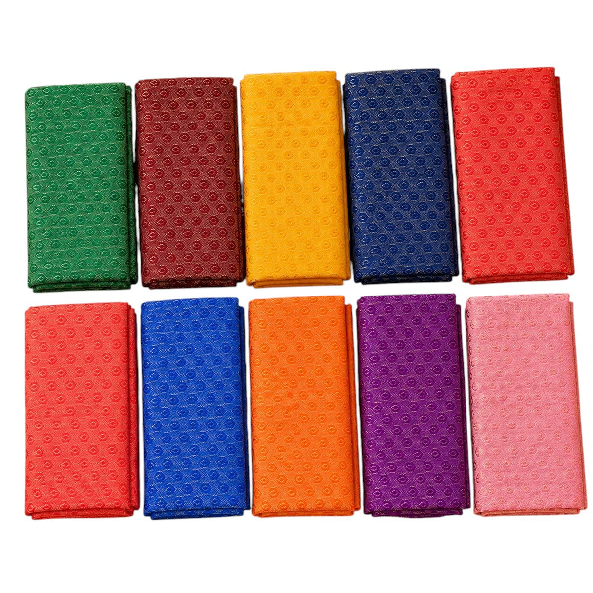 Premium Jacquard Weave Blouse Pieces Pack of 5 | Assorted Multicolour Ethnic Blouse Fabric