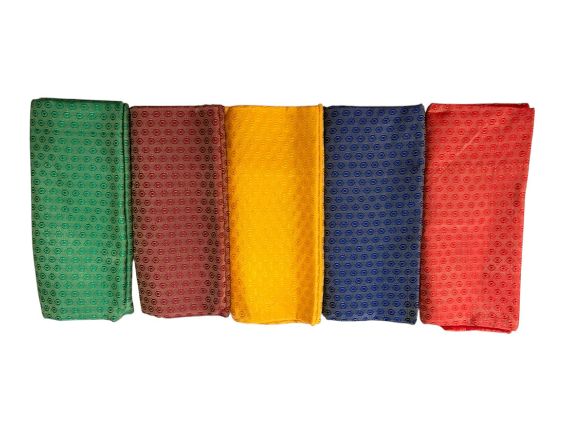 Premium Jacquard Weave Blouse Pieces Pack of 5 | Assorted Multicolour Ethnic Blouse Fabric