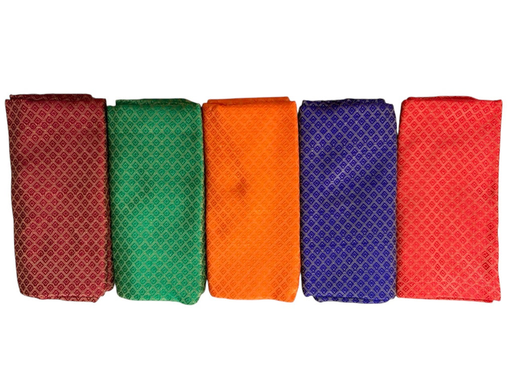 Premium Raw Silk Blouse Pieces with Jacquard Weave – Pack of 5 in Assorted Colours