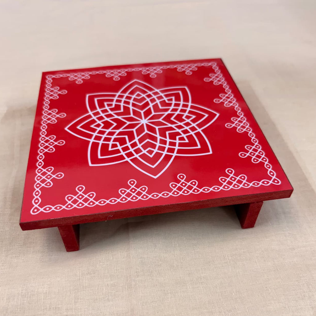 Pooja Chowki with Astadhala Padmam Design