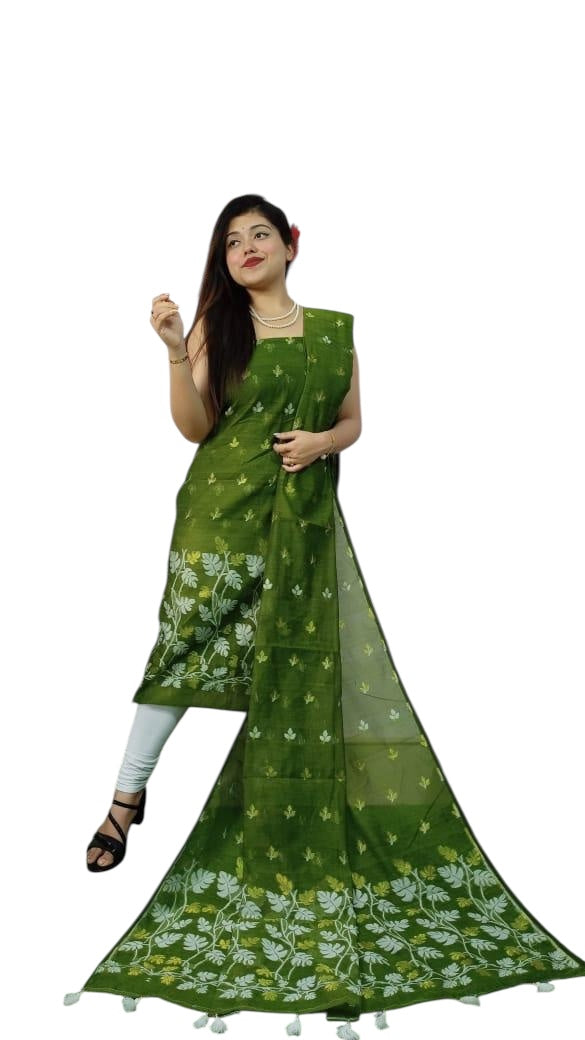 Resham silk 3 pc unstitched dress material