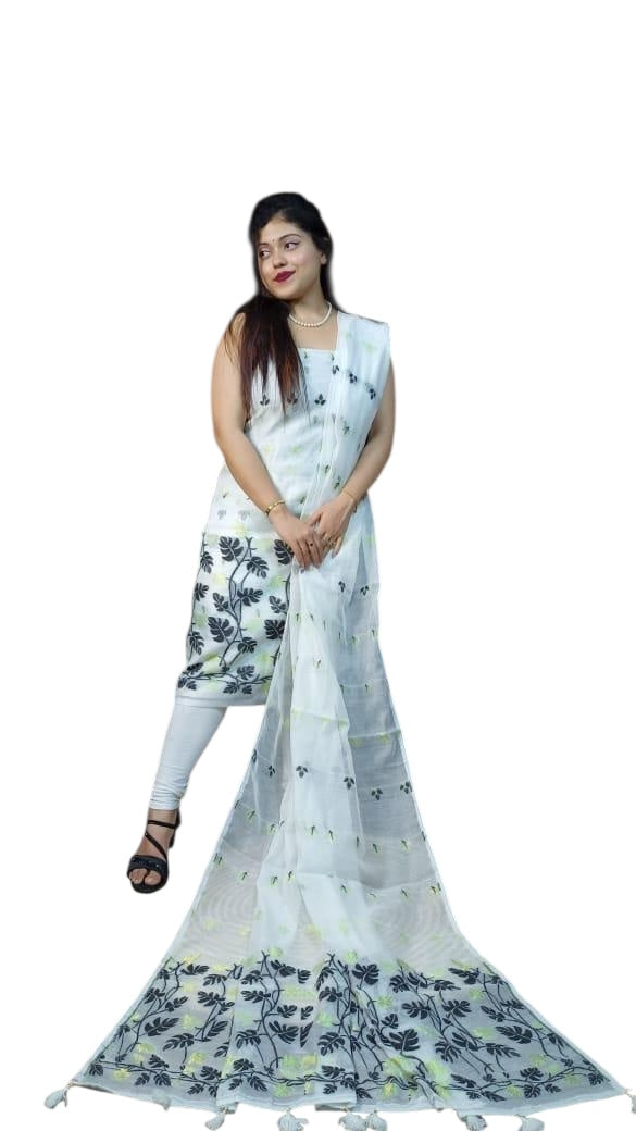 Resham silk 3 pc unstitched dress material