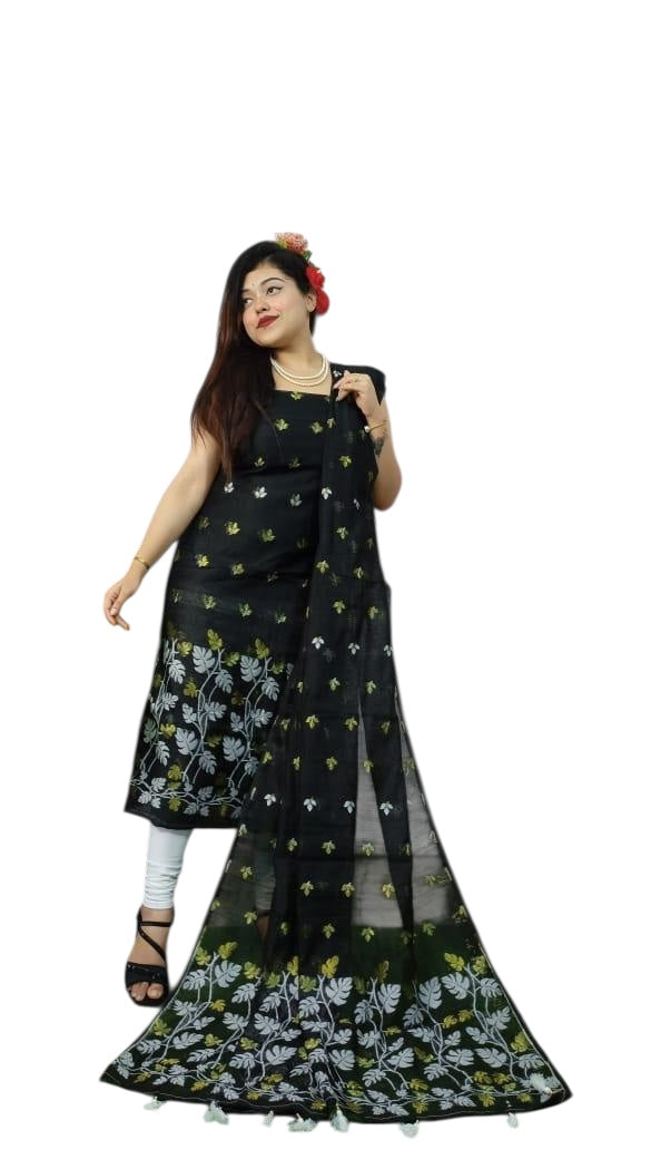 Resham silk 3 pc unstitched dress material