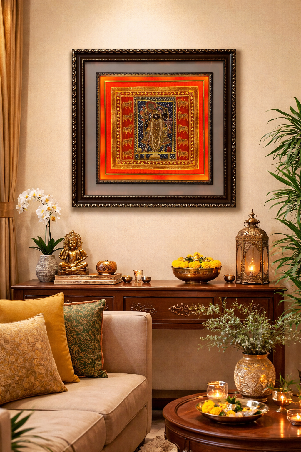 Shrinath Ji Wall Art with LED Lighting