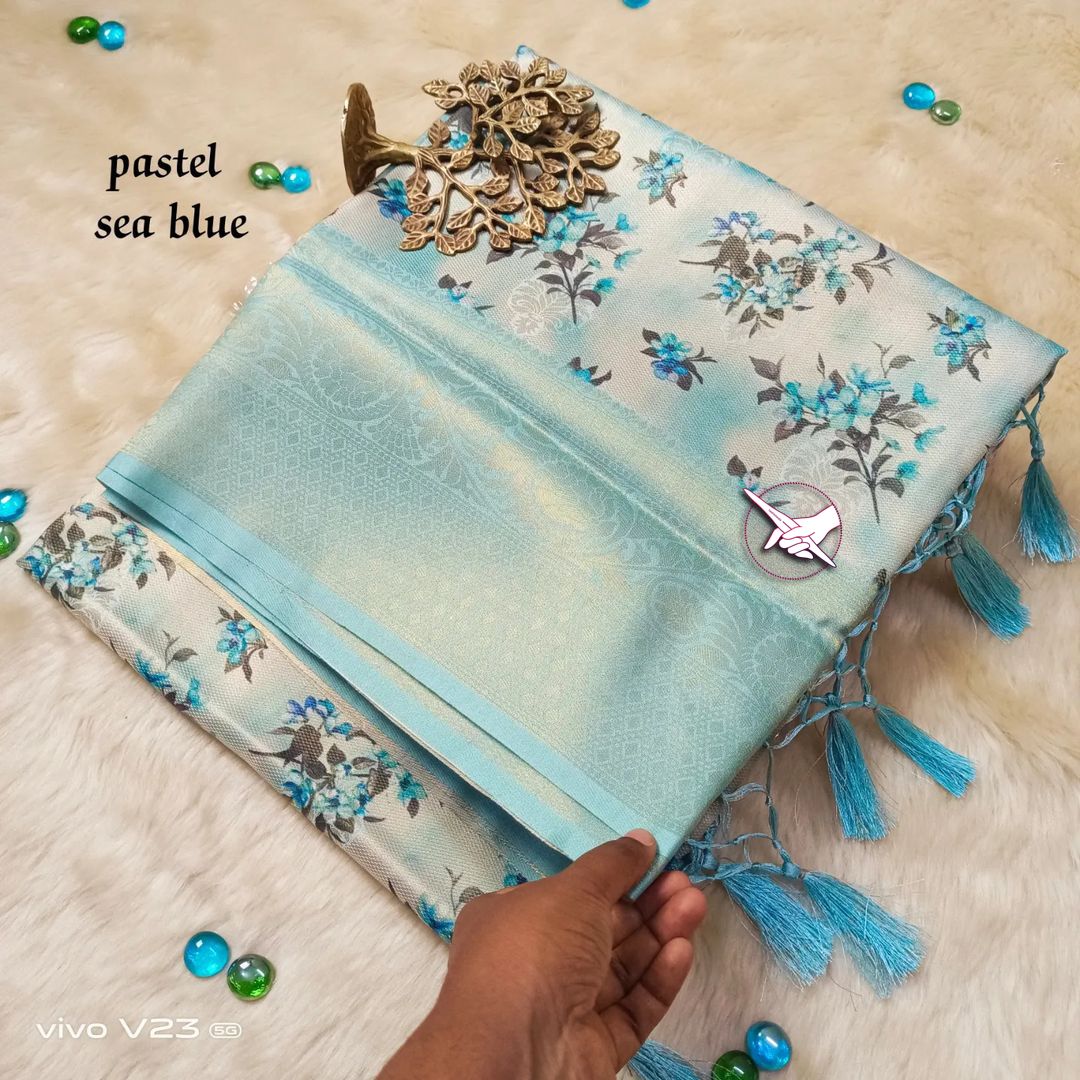 Soft silk saree with floral print