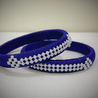 Blue Fancy silk Thread Bangles for women