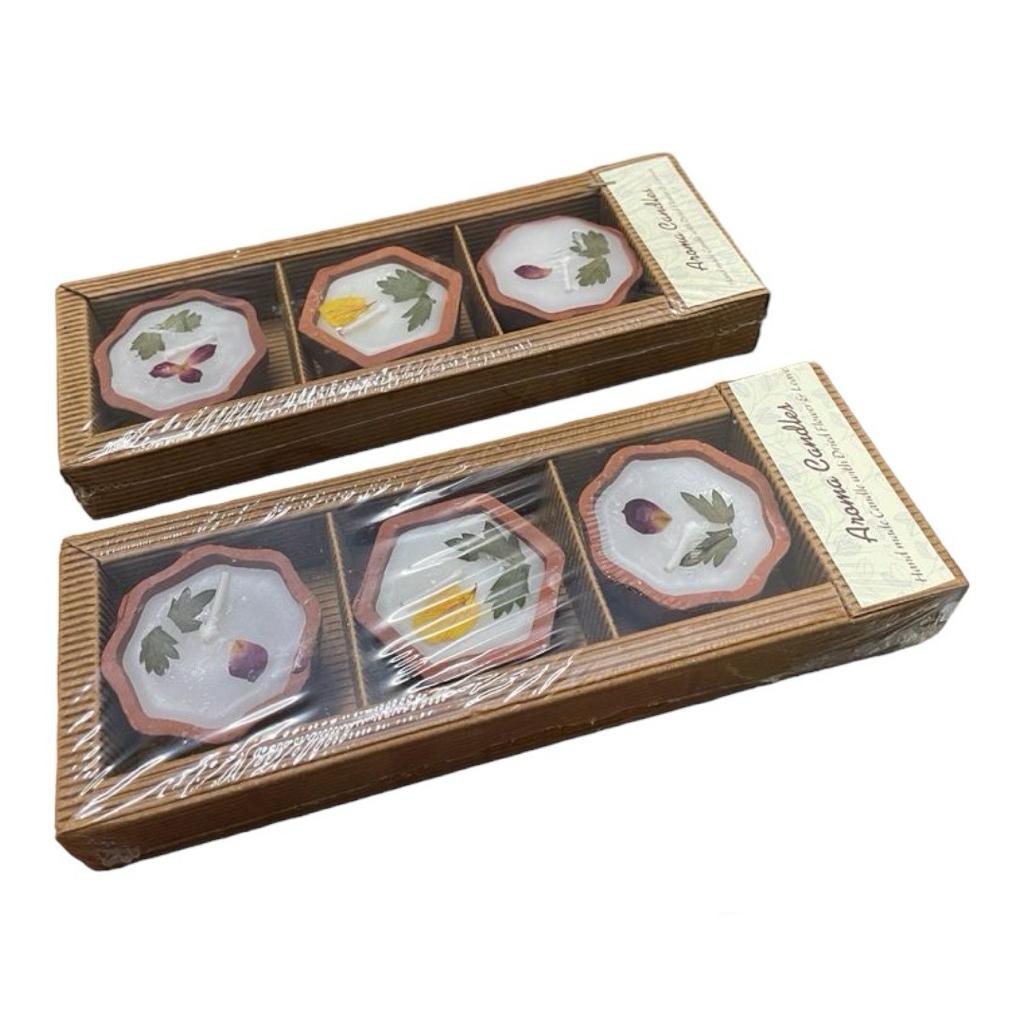 Handmade scented candles in terracota diya(pack of 3)