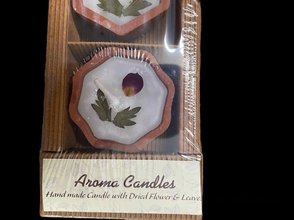 Handmade scented candles in terracota diya(pack of 3)