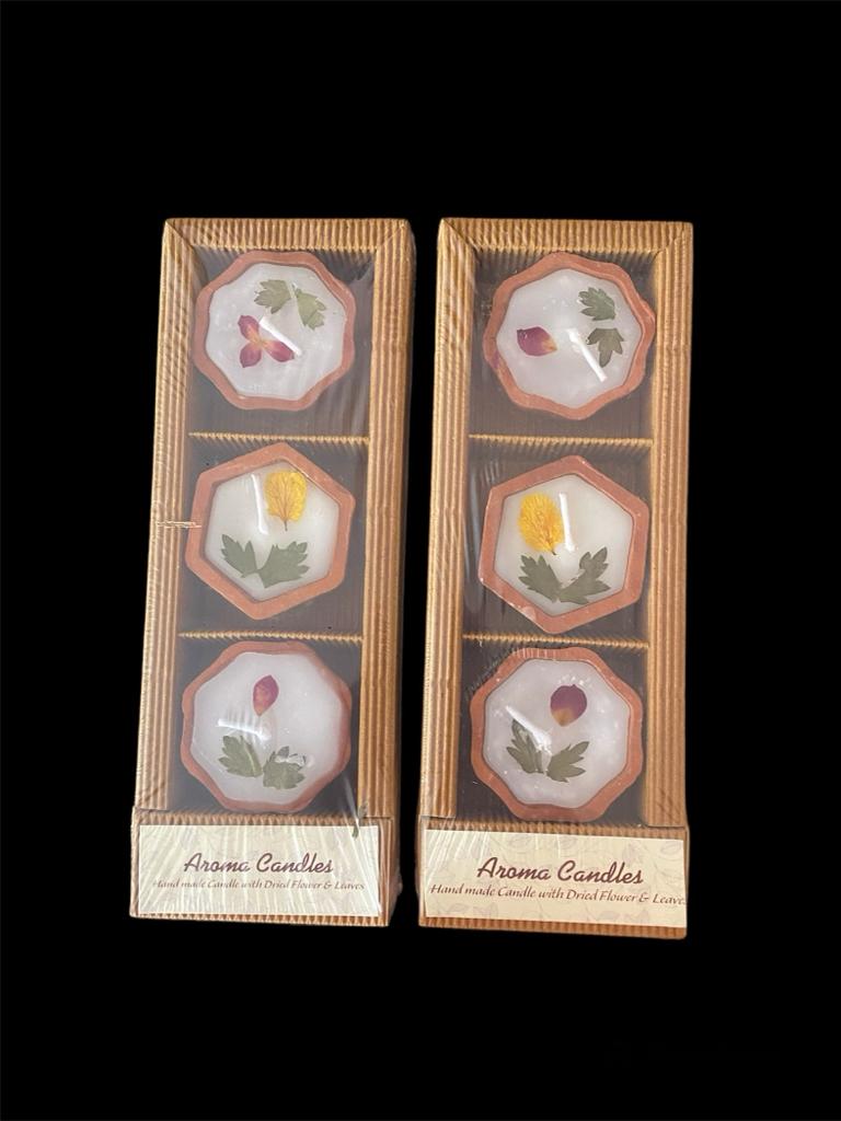 Handmade scented candles in terracota diya(pack of 3)